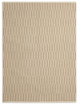 An Image of Habitat Modern Country Block Rug - 120x170 - Natural