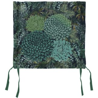 An Image of Dark Green Foliage Outdoor Garden Seat Pads - Pack of 2