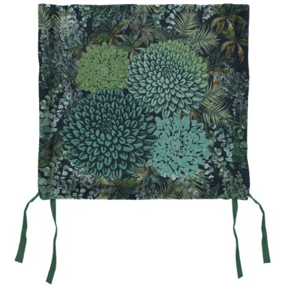 An Image of Dark Green Foliage Outdoor Garden Seat Pads - Pack of 2