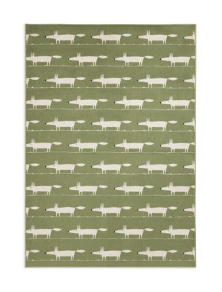 An Image of Habitat Scion Mr Fox Printed Rug - 120 x 170cm - Green