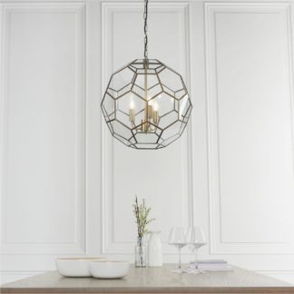 An Image of Shore Light Hexham Metal 3 Light Pendant Light - Clear