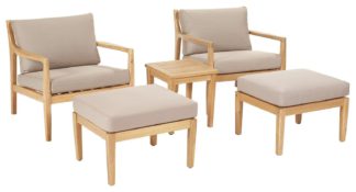 An Image of Pacific Malta 2 Seater Wooden Garden Bistro Set with Stools
