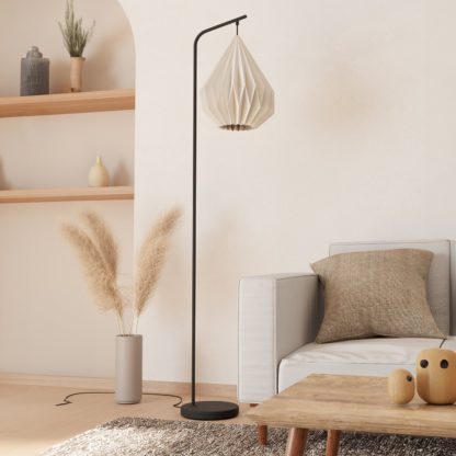 An Image of EGLO Minting Statement Floor Lamp - Black & White