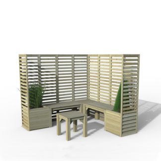 An Image of Forest Trellis and Bench Modular Seating Arrangement - Option 3