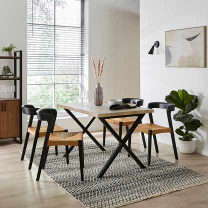 An Image of Ezra Rectangular Compact 4 Seater Dining Table, 120cm Light Wood