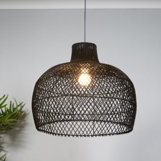 An Image of Eli Rattan Bell Easy-Fit Shade - Black