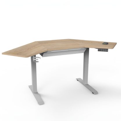 An Image of Gino Corner Height Adjustable Desk with Drawer White