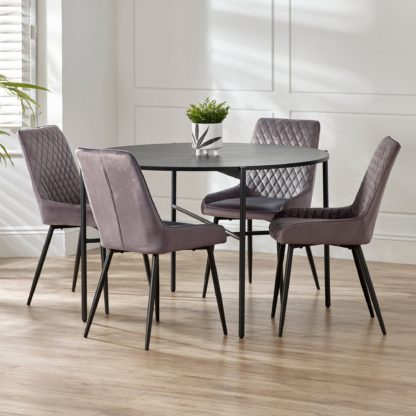 An Image of Camille 4 Seater Dining Table Black