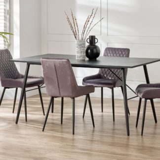 An Image of Lux 6 Seater Dining Table Black