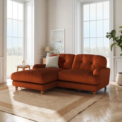 f344b597a60d507747079e6416c1f1481d9b114b0f8106407845705825bf90f7.jpg An Image of Martha Matte Plush Velvet Corner Chaise Sofa Matte Plush Velvet Olive