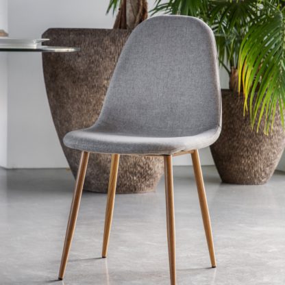 An Image of Set of 2 Memphis Flatweave Dining Chairs Light Grey