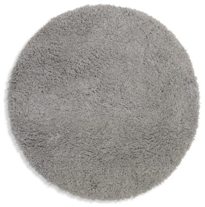 An Image of Habitat Recycled Plain Shaggy Circle Rug - Grey