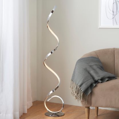 An Image of Lara LED Floor Lamp - Chrome