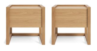 An Image of Habitat 60 Hana 1 Drawer Bedside Table Set - Oak