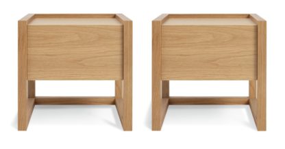 An Image of Habitat 60 Hana 1 Drawer Bedside Table Set - Oak