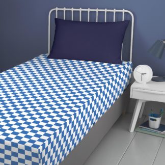 An Image of On the Move Single Fitted Sheet Blue