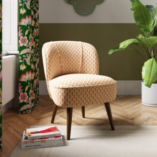 An Image of Elsie Cocktail Chair, Flatweave Oval Print Pink