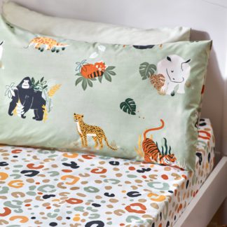 An Image of Wildlife Fitted Sheet Green