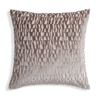 An Image of Habitat Velvet Jacquard Cushion - Natural - 43x43cm