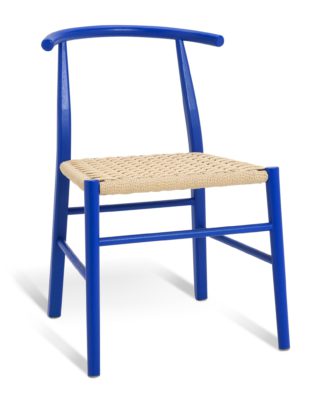 An Image of Habitat 60 Scottie Oak Dining Chair - Blue