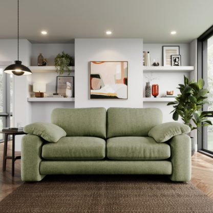 38d3577c1a70dc8ae2d9242c26b7fd5403a12dd1a8d8859d049dfcd7d17c1fb1.jpg An Image of Magnus Soft Textured Chenille 3 Seater Sofa Soft Textured Chenille Soft Green