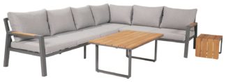 An Image of Pacific Stockholm 6 Seater Garden Corner Sofa Set - Grey