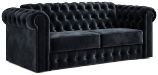 An Image of Jay-Be Chesterfield Velvet 3 Seater Sofa Bed - Charcoal