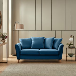 An Image of Bess 3 Seater Sofa, Opulent Velvet Navy