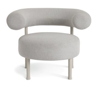 An Image of Habitat 60 Tuva Fabric Curved Chair - Grey