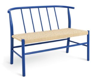 An Image of Habitat 60 Scottie Oak Bench - Blue