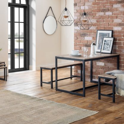 603e34f9bcf7471a070248d71a1d98351da1a822eeb1c920579e0ebbf170db58.jpg An Image of Tribeca Dining Bench, Sonoma Oak Black