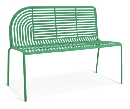 An Image of Habitat 60 Lucinda 2 Seater Metal Garden Bench - Green