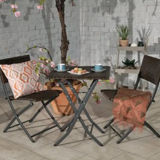 An Image of Nevada Folding Bistro Set Brown