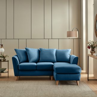 An Image of Bess Corner Chaise Sofa, Opulent Velvet Navy