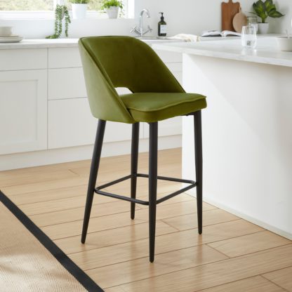 An Image of Lillia Velvet Bar Stool Velvet Mink