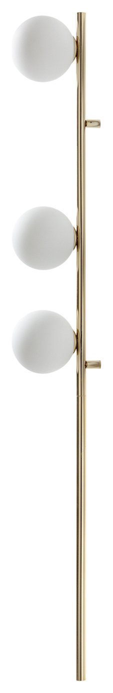 An Image of houseof Bar Opal Metal & Glass 3 Light Wall Light - Brass