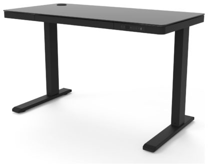b1eb7b3cf79ed1fc8ca9f861750d4a199276bd13e1c66913e1cfa84782af732c.jpg An Image of Koble Juno 1 Drawer Office Desk - Black