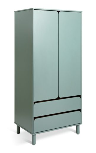 An Image of Habitat 60 Alba 2 Door 2 Drawer Wardrobe - Grey