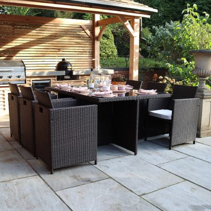 An Image of Nevada 6 Seater Cube Dining Set Grey