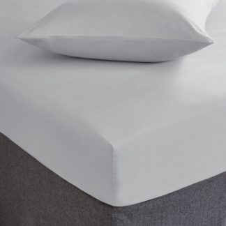 An Image of Hotel 200 Thread Count 100% Cotton Fitted Sheet Silver