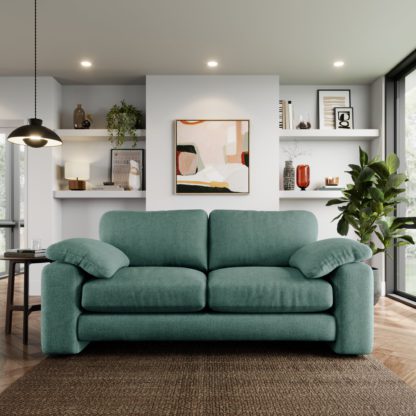 c6a12eb29e364a067216587d7b6a461a6218ebcc80465817de3d80edd9b3e3e1.jpg An Image of Magnus Soft Textured Chenille 3 Seater Sofa Soft Textured Chenille Soft Green