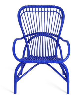 An Image of Habitat 60 Wyatt Rattan Chair - Blue
