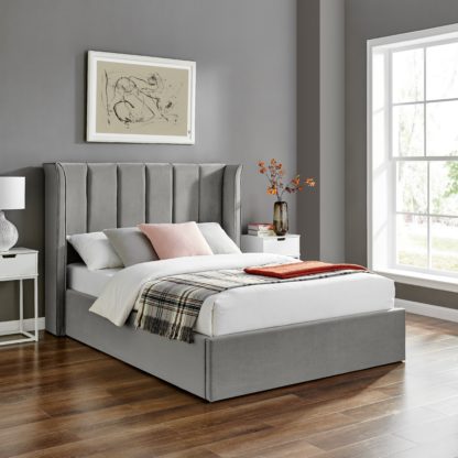 cc5ecf421e58a62a5480f25e721dabb23cff084433456f3af23fb65cb96c8f66.jpg An Image of Limelight Polaris Ottoman Velvet Bed Natural