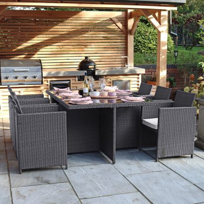 An Image of Nevada 6 Seater Cube Dining Set Grey