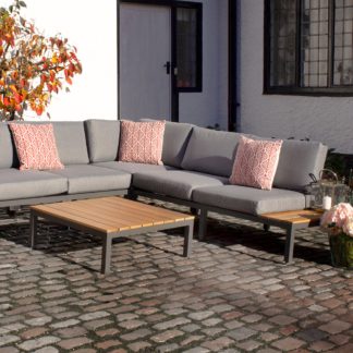 An Image of Aspen 6 Seater Modular Corner Sofa Set Grey