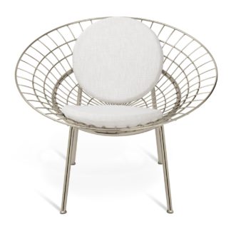 An Image of Habitat 60 Lattice Stainless Steel Wire Chair - Silver