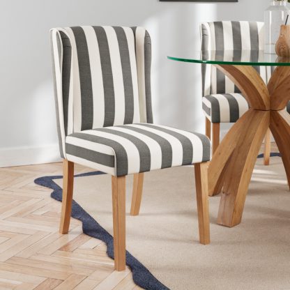f091779c683723fb50be303cfef1458dda41110103980c2b817fe7f51aa69eca.jpg An Image of Oswald Dining Chair, Striped Print Olive