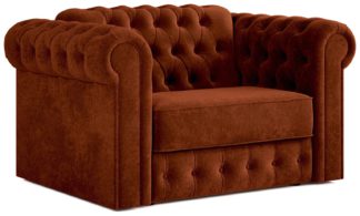 An Image of Jay-Be Chesterfield Polyester Sofa Bed - Orange