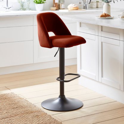 1aec513cb4c69446359a31da97c14b585a4357c9f343aef1e8b7dda578d0ead3.jpg An Image of Jonas Adjustable Height Bar Stool, Velvet Pebble