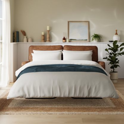 286e123463773d2d1583bdd5bff4c186e21673c5c8093fc202deaac5a4330843.jpg An Image of Beatrice Relaxed 3 Seater Double Sofa Bed Faux Leather Tan
